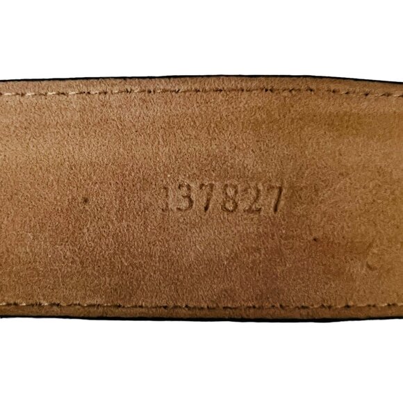 Ann Taylor Black Leather Dual Ring Belt Womens Large Silver Buckle & Design - Picture 11 of 14